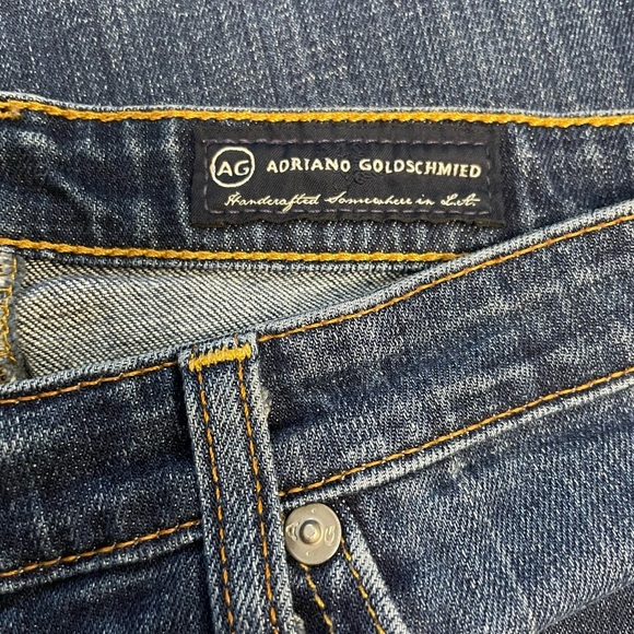 AG Adriano Goldschmied The Capri Blue Denim Cropped Jeans Non Distressed Size 30 - Picture 7 of 11